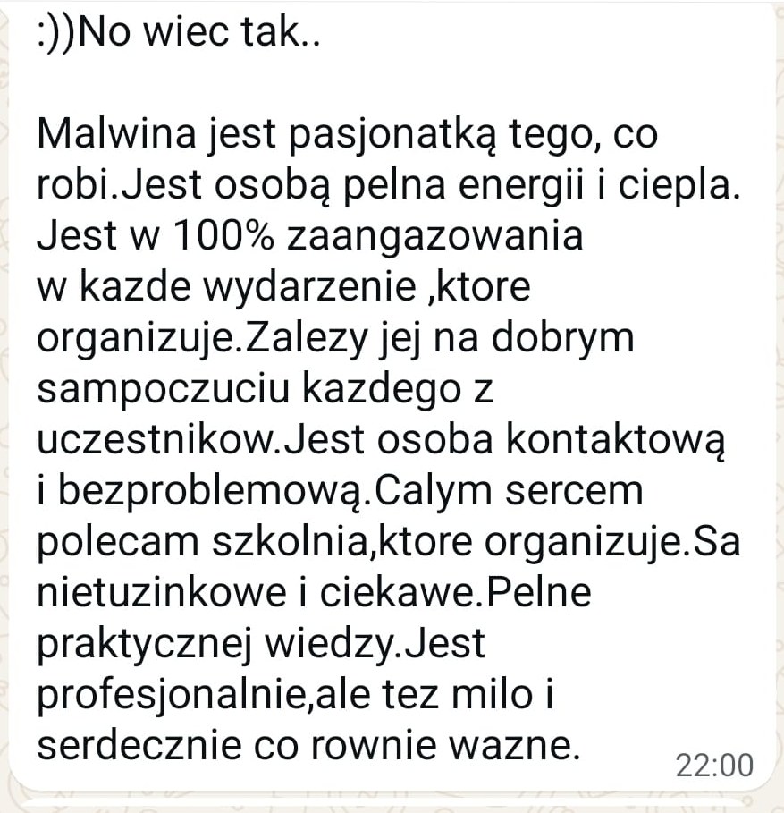 Opinia Olka o&nbsp;szkoleniach Malwiny