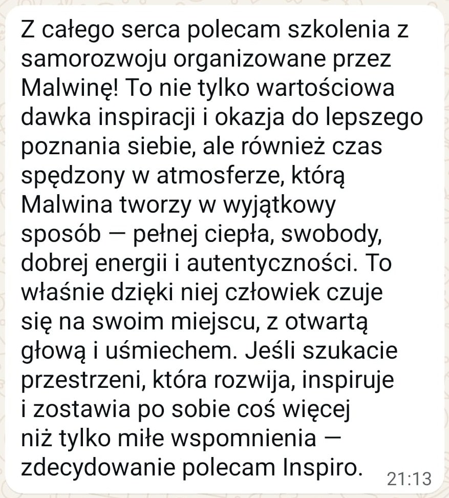 Opinia Ani o&nbsp;szkoleniach Malwiny